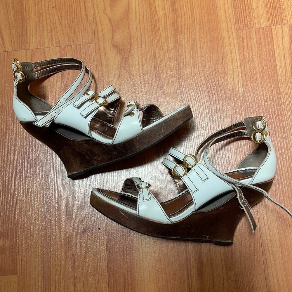 Colin Stuart White Wooden Sandals